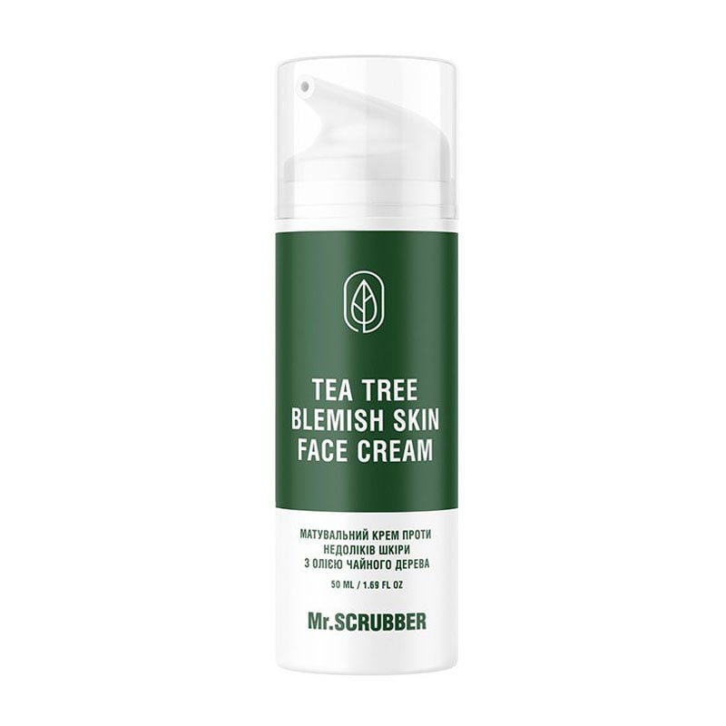 Матувальний крем для обличчя Mr.Scrubber Tea Tree Blemish Skin Face Cream з олією чайного дерева, 50 мл